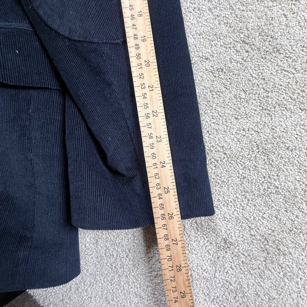 Stafford Mens 56R Navy Blue Corduroy Blazer Sport Coat Elbow Patches Academic